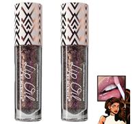 Miss Lady Diamond Black,Black Glitter Lipstick,Glitter Liquid Color Changing Lipsticks,Sparkling Glossy Liquid Lipstick Lip Gloss For Women (2PCS,#5)