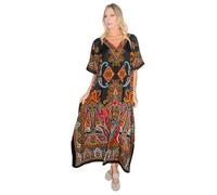 Miss Lavish London Kaftan Abiti Caftano, 102-NERO, XXL Donna