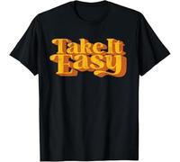MISS LILLY Retro Take It Easy Funny Vintage 60s 70s Disco Party Costume T-Shirt Black 3XL