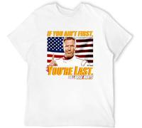 MISS LILLY Talladega Nights If You Aint First Youre Last Funny Vintage T Shirt Gift for Men White 3XL