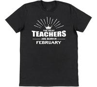 MISS LILLY The Best Teachers Are Born in Cotton Mens T Shirt 100% Birthday Black M