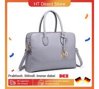 Miss Lulu 13 pollici valigetta borsa da donna borsa per laptop borsa a tracolla borsa a tracolla borsa da lavoro elegante retrò per la professione Grigio