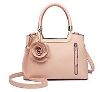 Miss Lulu Borsa da donna elegante con manico superiore piccola tendenza borsa a tracolla in pelle PU fiore fascino strutturato borsa a tracolla