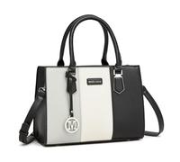 Miss Lulu Borsa a Mano Donna Media, Tracolla PU con Texture Litchi a Tre Tonalità Color Block, Spallina Regolabile, Cerniere Antifurto Posteriore, 4 Tasche, per Lavoro Viaggi Scuola