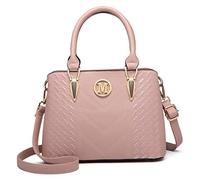 Miss Lulu Borsa a Mano da Donna, Modello Intrecciato e Chevron, Logo M sul Davanti, Manico o a Tracolla