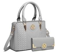 Miss Lulu Borsa a Mano Donna Nero Medie, Borse Tracolla PU Pelle, Tote Spalla Bag Eleganti, Tracolla Regolabile per Viaggi, Università e Lavoro