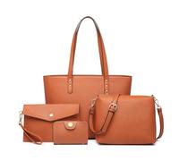 Miss Lulu Borsa a Mano Tote Bag Borse e Borse a tracolla per le donne Borsa da polso per le donne Borsa da polso Borsa in pelle sintetica Set da 4 pezzi