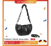 Miss Lulu borsa a tracolla da donna Design pieghettato borsa a tracolla Vintage borsa a tracolla catena elegante piccola borsa Black