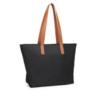 Miss Lulu Borsa a tracolla per computer portatile da donna, in nylon, grande, impermeabile, leggera, per scuola, viaggi, lavoro, Nero , Taglia unica