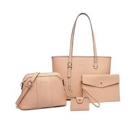 Miss Lulu Borsa Donna Tote Bag Grande Borsa Tracolla Donna Portafoglio Donna Borsa da polso borsa Regolabile Borsa shopping 4 pezzi borsa set