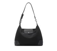 Miss Lulu Borsa hobo leggera di borsa a tracolla multifunzionale con hardware bianco e tracolla rimovibile (Nero)