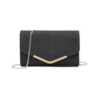 Miss Lulu Pochette Donna Elegante, Clutch PU Pelle, Borsetta Tracolla Media con Chiusura Magnetica, per Cerimonie, Matrimoni, Appuntamenti e Regali Nero