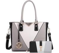 Miss Lulu Borsa Tote Donna Grande, Borse firmate PU Pelle Tracolla a Forma di V, Ampia e Pratica per Viaggio, Università e Lavoro Nero