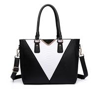 Miss Lulu Borsa Tote Donna Grande, Borse firmate PU Pelle Tracolla a Forma di V, Ampia e Pratica per Viaggio, Università e Lavoro Nero