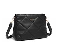 Miss Lulu Borsa Tracolla Donna Nero Piccola, Borse Media PU Pelle Morbido Impermeabile, Tracolla Rimovibile e Regolabile, 4 Tasche Grande Capacità, per Viaggi, Incontri e Spiaggia