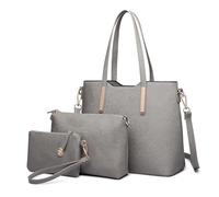 Miss Lulu Borsa a tracolla da donna con manico grande, borsa tote per ufficio, scuola, shopping, viaggi, elegante set da 3 pezzi in pelle PU