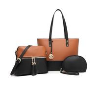 Miss Lulu Borse Mano Donna Pelle, Pochette Donna Multifunzione Set 3 Pezzi, Borsa Tracolla Spalla, Borse Tote Elegante Università Lavoro