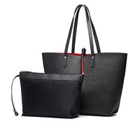 Miss Lulu Borse Tote a Mano da Donna, reversibile in finta pelle borsa a tracolla grande set due in uno, Impermeabile