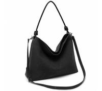Miss Lulu Borse a Spalla Firmate Donna in Morbida Pelle Scamosciata, Grandi Borse a Mano Tracolla Tote Femminile per Università, Lavoro, Shopper, Viaggi, Uso Quotidiano (Nero)