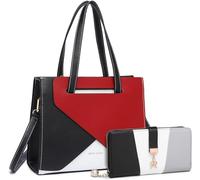 Miss Lulu LB2008 RD+LP2030 BK, Set Donna, Borsa Rossa+Borsa Nera, Taglia Unica