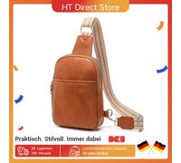 Miss Lulu marsupio da donna borsa a tracolla borsa a tracolla tasca sul petto con tracolla larga elegante compatto CAMEL