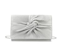 Miss Lulu Pochette da donna, borsa da sera per matrimonio, grande fiocco morbido con glitter fini, borsa sintetica, borsa per feste di fine anno
