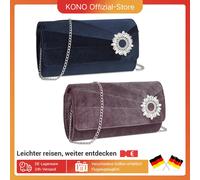 Miss Lulu Pochette da DONNA in velluto elegante borsa da sera con strass catena da sposa per feste e banchetti