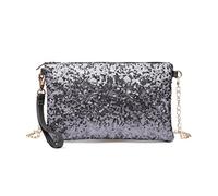 Miss Lulu Pochette Donna Elegante,Morbida Sintetico Sottile Con Paillettes Con Manico E Catena Dorata Elegante Lussuosa Portabile A Mano Tracolla Capiente Per Banchetti Feste