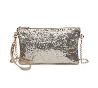Miss Lulu Pochette Donna Elegante,Morbida Sintetico Sottile Con Paillettes Con Manico E Catena Dorata Elegante Lussuosa Portabile A Mano Tracolla Capiente Per Banchetti Feste