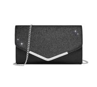 Miss Lulu Pochette elegante da donna, mini borsa a tracolla da donna, può contenere tablet da 8,3 ', adatta per feste, matrimoni, banchetti, regali, 0-3 Nero, Formale