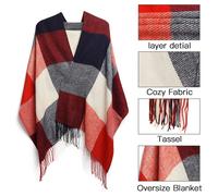 Miss Lulu Sciarpa da DONNA, lunga, morbida, calda, in lana scozzese con frange attorcigliate, stola per l'autunno e l'inverno