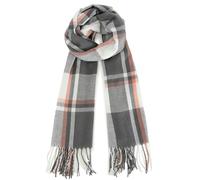 Miss Lulu Sciarpa Uomo Invernale a Scacchi, Lunga e Morbida, 200 x 60 cm, Classica e Calda (Grigio)