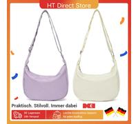 Miss Lulu Set da 2 pezzi: grande capacità e tracolla regolabile - Borsa a tracolla a mezzaluna da DONNA casual Lavanda 2Pcs set