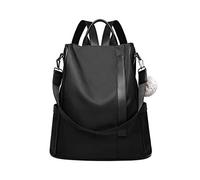 Miss Lulu Zaino Antifurto Donna, Borsa Nero Zaini Nylon Impermeabile, Daypack Spalla Tracolla per Viaggio Lavoro Scuola