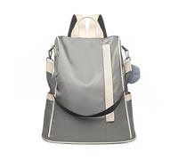 Miss Lulu Zaino da donna Borsa a tracolla Borsa a tracolla Antifurto Nylon e Pelle Sintetica Viaggio Leggero Scuola, Grigio-1, Taglia unica, Zaino daypack