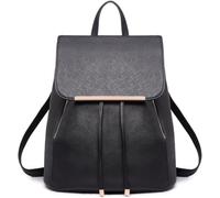 Miss Lulu Casual Zaino Fashion Shell con Coulisse Zaino in Pelle Sintetica con Motivo a Croce Zaino di Medie Dimensioni