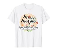 Miss Marple Non Sottovalutare mai Una Donna con Ferri da Maglia Maglietta