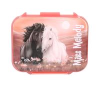 Depesche 14132 Miss Melody Blossom Pony - Cestino per Il Pranzo in Rosa Chiaro, con Motivo di Cavallo, Cestino per Il Pranzo con 3 Scomparti e Coperchio a Cerniera