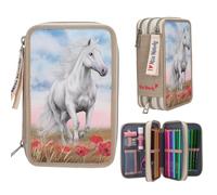 Miss Melody - Triple Pencil Case - Poppy Sand - Beige NUOVO