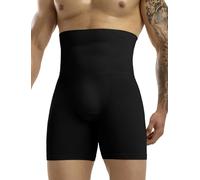 MISS MOLY Boxershorts Shapewear Uomo Alta Vita Compressione Shorts Intimo Figurformende Senza Cuciture Uomo Body Shaper Controllo Addominale Addome Via Retroshorts, Nero , L