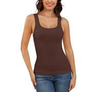 MISS MOLY Shape, canottiera da donna per la pancia, shapewear, senza cuciture, modellante, canotta a compressione, marrone, L