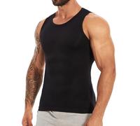 MISS MOLY Shapewear - Maglietta a compressione da uomo, senza maniche, per la pancia, elasticizzata, per la pancia, da uomo, Nero , 3XL