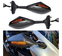 MISS MOLY Specchietto Retrovisore per Moto con Indicatore di Direzione a LED Indicatore di Freccia Per CBR GSXR YZF (Carbonio)