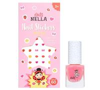 Miss Nella Adesivi per unghie e decalcomania Duo, 60 adesivi con gatti, tiaras, cupcake, 4 ml, decalcomania per bambini dai 3 anni in su