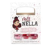 Miss Nella Cheeky Bunny Glitter, Cherry Macaroon, Tickle Me Pink molto brillante, smalto per bimbe a base acqua, Formula peel off