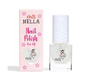 Miss Nella CONFETTI CLOUDS- trasparente Smalto speciale con brillantini per bambini, con formula peel-off, a base d'acqua e senza odori