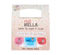 Miss Nella Girl Power, smalto peel off, inodore, a base d'acqua e sicuro per bambini, confezione da 3 pezzi, rosa, blu e rosa scuro