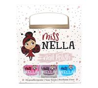 Miss Nella Mermaid Blue, Bubble Gum, Pink A Boo molto brillante, smalto per bimbe a base acqua, Formula peel off