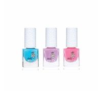 Miss Nella Mermaid Blue, Pink A Boo, Butterfly Wings Glitter molto brillante, smalto per bimbe a base acqua, Formula peel off