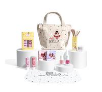 Miss Nella Set di trucchi e smalti per bambini per bambine, ipoallergenico, dermatologicamente testato, non tossico, borsa cosmetica in tela, sicura e divertente (Bag Of Wonder)